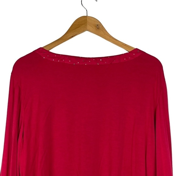 RHONDA SHEAR SHIMMER RED COZY HOLIDAY MATCHING PAJAMA PJ SET - Picture 10 of 15